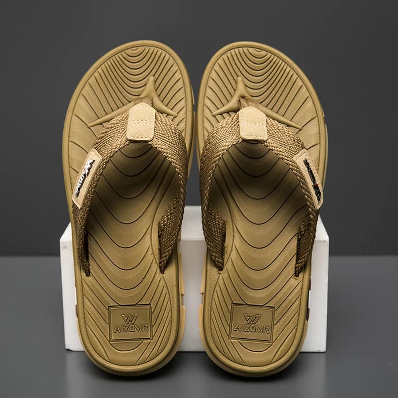 Men's Non-Slip Flip Flops Breathable Wear-Resistant Thong Sandals Casual Beach Slippers Comfortable Soft Sole