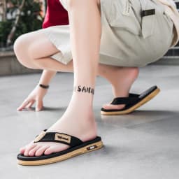 Men's Non-Slip Flip Flops Breathable Wear-Resistant Thong Sandals Casual Beach Slippers Comfortable Soft Sole