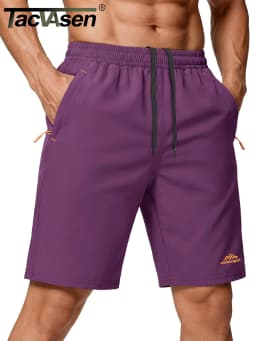 Men's 9" Quick Dry Running Gym Workout Shorts Lightweight Breathable Summer Shorts with 3 Zipper Pockets