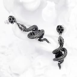 Drop Earrings Black Snake with Stone Vintage Gift For Women High Quality Real 925 Sterling Silver Fine Jewelry