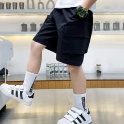 New Summer Teenage Boys Shorts Pants Casual Solid Color Loose Knee-Length Cargo Pants For Kids 3-14 Years Children Trousers