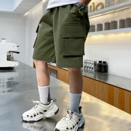 New Summer Teenage Boys Shorts Pants Casual Solid Color Loose Knee-Length Cargo Pants For Kids 3-14 Years Children Trousers