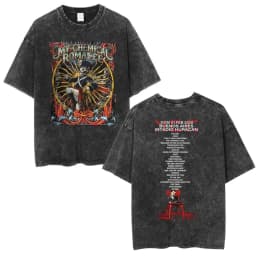 Rock Band My Chemical Romance Washed T-shirt The Black Parade 2026 Tour T-shirts Men's Clothing Gothic Loose T Shirts Streetwear