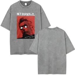 Rock Band My Chemical Romance Washed T-shirt The Black Parade 2026 Tour T-shirts Men's Clothing Gothic Loose T Shirts Streetwear