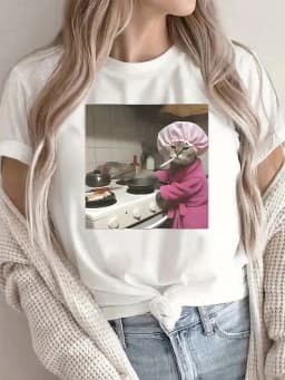 Funny Doll Face Y2K Graphic T Shirt Women Men Cotton Tee Summer Spring Oversized Tops ironic humor weirdcor Sarcastic Hilarious