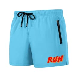 Men's Run Print Fitness Shorts Breathable Mesh Lined Summer Running Cycling Swimming Surfing Drawstring Beachwear Swim Trunks