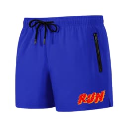 Men's Run Print Fitness Shorts Breathable Mesh Lined Summer Running Cycling Swimming Surfing Drawstring Beachwear Swim Trunks