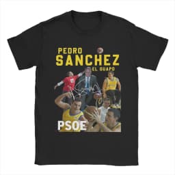 Pedro Sanchez Spain PSOE Men's 100%Cotton shirt Oversize graphics shirts Summer round neck Short Sleeve Women Streetwear Tshirt