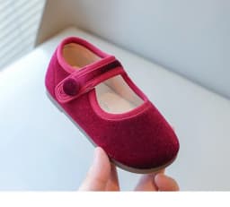 Spring Summer Shoes for Girls Dopamine Color Velvet Mary Jane Shoes Child Soft Sole Elastic Band Ballet Flats Kids Casual Shoes