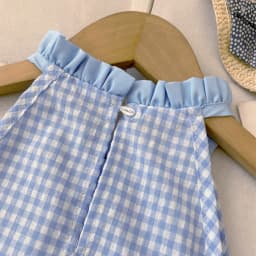 Kids Dresses for Girls Summer Casual Checkered Bow Halter Neck Dress Children's Clothes Girl Clothes