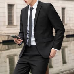 Suit Men's Casual Formal Business Gentleman Solid Color (Blazer+Trousers) Hosting Four Seasons Slimming Wedding Fashion Suit