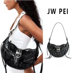 2026JW PEI Luxury Designer Women Shoulder Bag Large Capacity Fashion Leather Crossbody Bag Retro Motorcycle Style Handbag