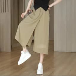 Summer Skirt Pants New Worn Twice Loose Figure Wide Leg Pants Women's Small Fresh Cropped Pants
