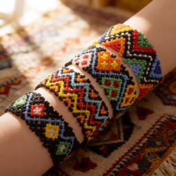 6/12Pcs/Lot Fashion Charm Bohemian Elegant Multicolor Elastic Beaded Bracelets For Women Men Handmade Geometry Pattern Jewelry