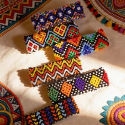 6/12Pcs/Lot Fashion Charm Bohemian Elegant Multicolor Elastic Beaded Bracelets For Women Men Handmade Geometry Pattern Jewelry