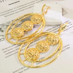 GZJPEI Design Hollow Out Big Drop Earrings For Women Fashion Statement Europe and America Jewelry Accessories 2026 New Wholesale