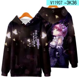 3D Re Zero Cosplay Hoodie Anime Emiria Print Sweatshirt Rem and Ram Tracksuit Men Women Streetwear Clothes