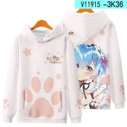 3D Re Zero Cosplay Hoodie Anime Emiria Print Sweatshirt Rem and Ram Tracksuit Men Women Streetwear Clothes