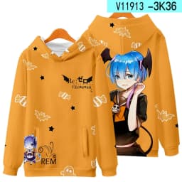 3D Re Zero Cosplay Hoodie Anime Emiria Print Sweatshirt Rem and Ram Tracksuit Men Women Streetwear Clothes