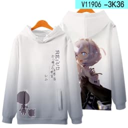 3D Re Zero Cosplay Hoodie Anime Emiria Print Sweatshirt Rem and Ram Tracksuit Men Women Streetwear Clothes