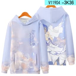 3D Re Zero Cosplay Hoodie Anime Emiria Print Sweatshirt Rem and Ram Tracksuit Men Women Streetwear Clothes