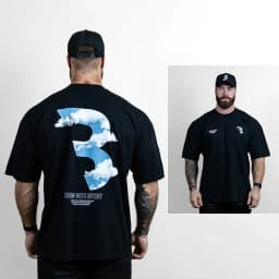 2026 GYM New Short-sleeved American-style Loose T-shirt for Fitness - Three-quarter Open Back with Five-quarter Sleeves