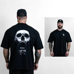 2026 GYM New Short-sleeved American-style Loose T-shirt for Fitness - Three-quarter Open Back with Five-quarter Sleeves