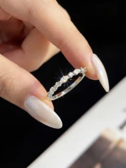 925 Sterling Silver Elegant Real Moissanite Diamond Marquise Round Ring For Women Daily Party Fashion High Quality Jewelry