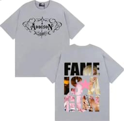Singer Addison Rae T Shirt Hipster Men Women Gothic Music T-Shirt pure cotton Crewneck Y2K Short Sleeve Tee Shirt Hip Hop Unisex