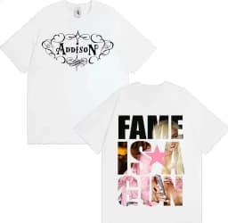 Singer Addison Rae T Shirt Hipster Men Women Gothic Music T-Shirt pure cotton Crewneck Y2K Short Sleeve Tee Shirt Hip Hop Unisex