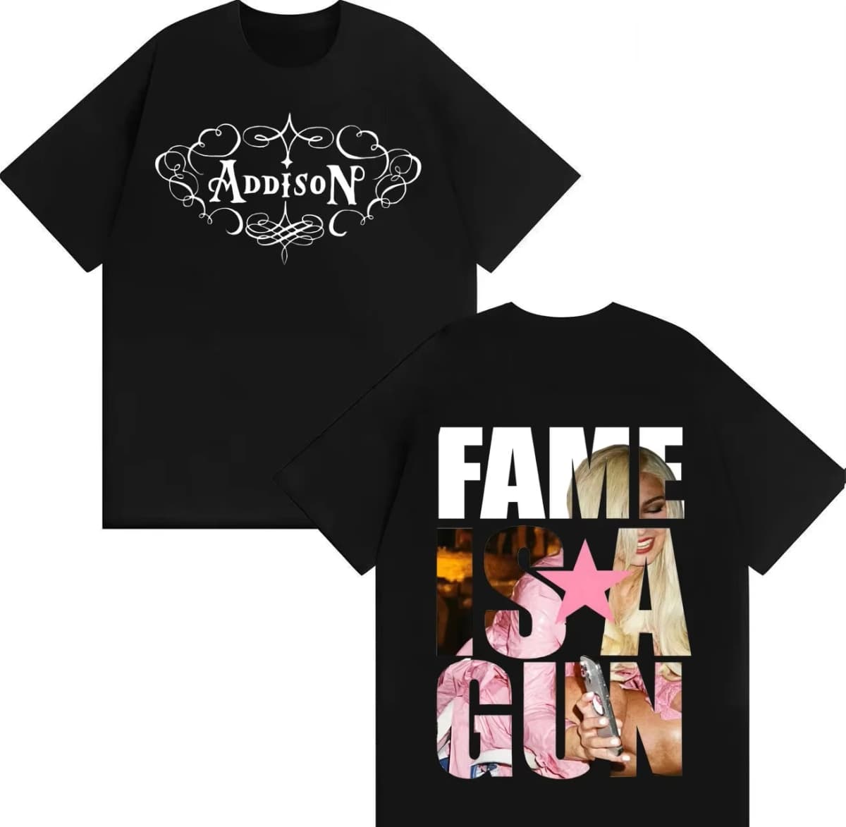Singer Addison Rae T Shirt Hipster Men Women Gothic Music T-Shirt pure cotton Crewneck Y2K Short Sleeve Tee Shirt Hip Hop Unisex