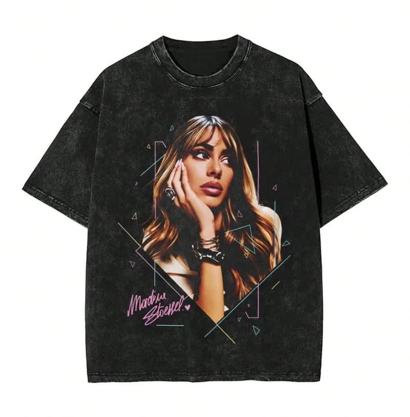 TINI STOESSEL Futtura Tour T-shirt, Hip Hop Washed Short-Sleeve Street T-shirt Singer Retro Men's and Women's Streetwear T-shirt