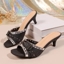 2026 Women High Heels Sandals New Dress Party Shoes Leopard Buckle Strange Style Slippers Square Toe Slip on Sexy Shoes Women
