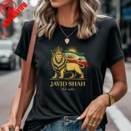 Persian Lion Shirt Javid Shah Iran Flag Tee Unisex T-Shirt Fashion Harajuku Kawaii T-shirt Women's Y2K Clothing ﻿