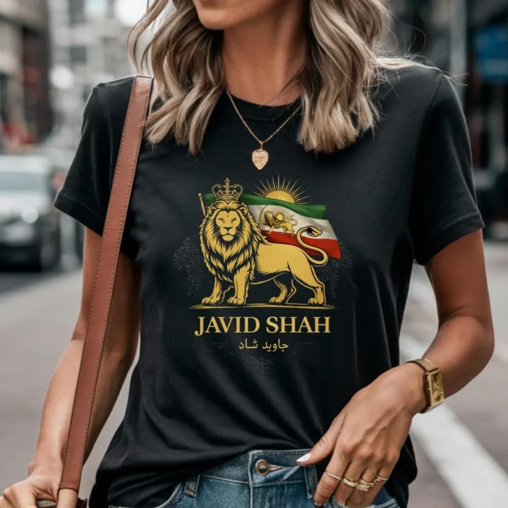 Persian Lion Shirt Javid Shah Iran Flag Tee Unisex T-Shirt Fashion Harajuku Kawaii T-shirt Women's Y2K Clothing ﻿