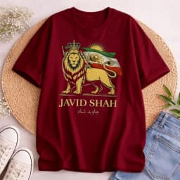 Persian Lion Shirt Javid Shah Iran Flag Tee Unisex T-Shirt Fashion Harajuku Kawaii T-shirt Women's Y2K Clothing ﻿
