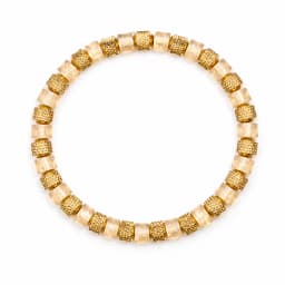 Natural Malachite Bead Bracelet for Men, 18K Gold Plated 304 Stainless Steel Mesh Beads, Handmade Elastic Stretch Bracelet