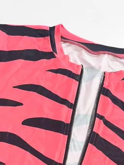 Women Mock Neck Long Sleeve HalfZip Tiger Print Stretch Bodycon Midi Dress Sexy Glam Club Party Summer Bold NightOut Slim Dress