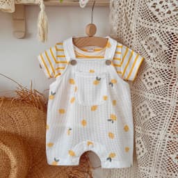 Infant Cartoon Lemon BABY Romper Short Sleeve for Boys Girls Overall One Piece Cute Newborn Outfit Summer 0-3Y