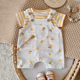 Infant Cartoon Lemon BABY Romper Short Sleeve for Boys Girls Overall One Piece Cute Newborn Outfit Summer 0-3Y