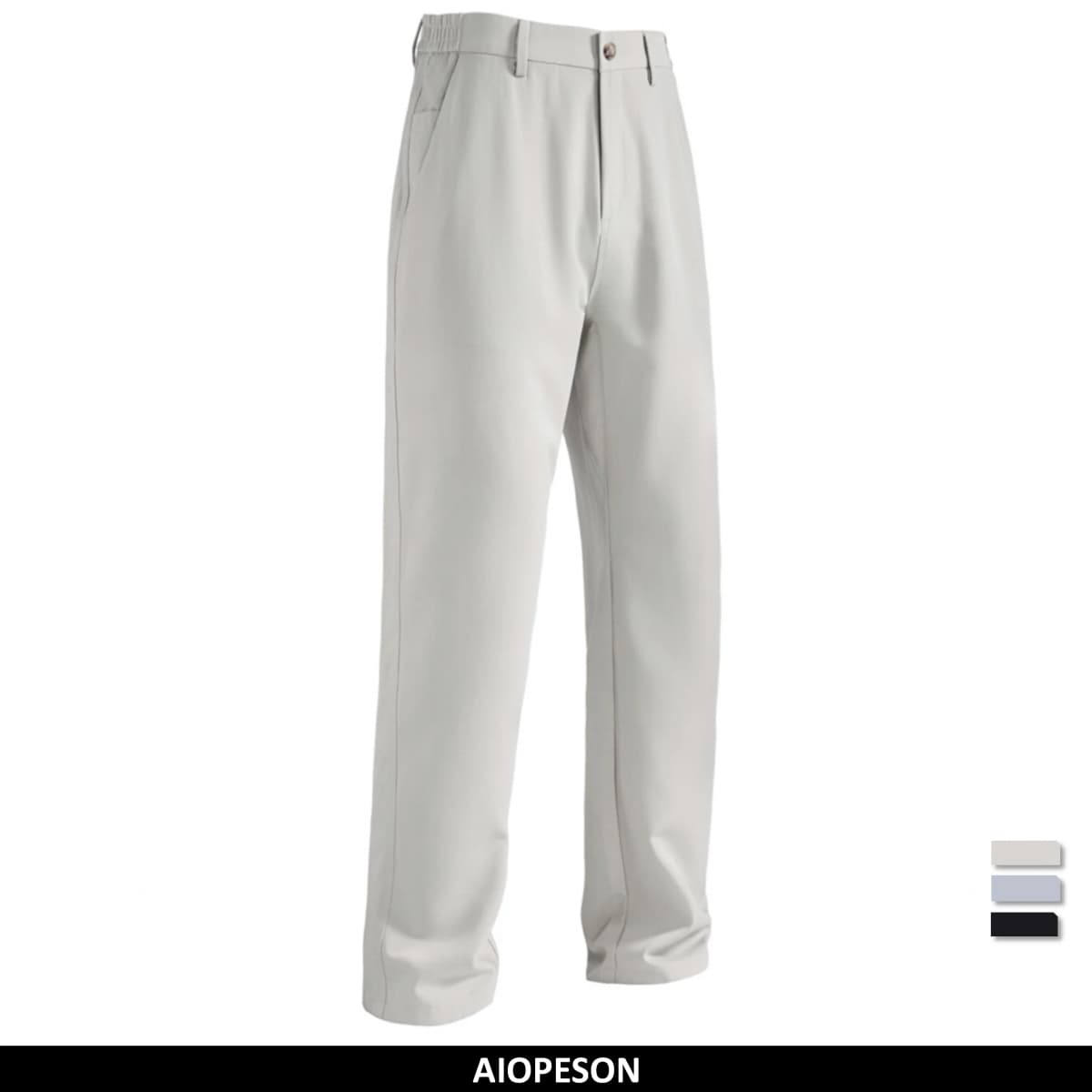 AIOPESON Spring Fit Slim Men’s Formal Pants Solid Color Zipper Pocket Business Casual Wrinkle Resistant Daily Trousers
