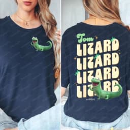 2Sided Retro Hoppers Tom Lizard Shirt Animated Film Character Tee Cute Animal Lover Gift Kawaii Women Clothes Trend Cotton Tops