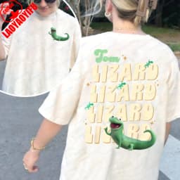 2Sided Retro Hoppers Tom Lizard Shirt Animated Film Character Tee Cute Animal Lover Gift Kawaii Women Clothes Trend Cotton Tops
