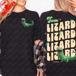 2Sided Retro Hoppers Tom Lizard Shirt Animated Film Character Tee Cute Animal Lover Gift Kawaii Women Clothes Trend Cotton Tops