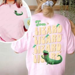 2Sided Retro Hoppers Tom Lizard Shirt Animated Film Character Tee Cute Animal Lover Gift Kawaii Women Clothes Trend Cotton Tops