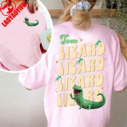 2Sided Retro Hoppers Tom Lizard Shirt Animated Film Character Tee Cute Animal Lover Gift Kawaii Women Clothes Trend Cotton Tops