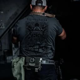 American Tough Man Ins Nordic Mythology Printed Short Sleeve T-shirt Summer Tactical Army Fan Round Neck Half Sleeve