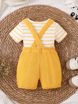 Baby 3D Giraffe Overalls Set, Playful Cartoon Cute Animal Jumpsuit, Bright and Stylish for Everyday Outings