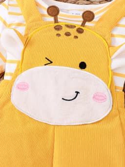 Baby 3D Giraffe Overalls Set, Playful Cartoon Cute Animal Jumpsuit, Bright and Stylish for Everyday Outings