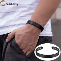 Vinterly Pure Copper Bracelets 9.5mm Adjustable Open Cuff Bangles Health Energy High Magnet Jewelry Male Resizable Metal Shiny